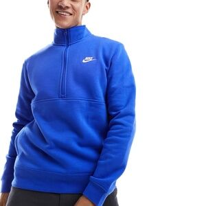 Copy Nike Club half zip sweatshirt in navy